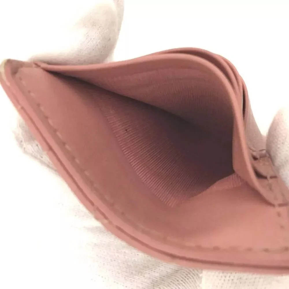 Christian Dior Cannage Leather Coin Purse Wallet Pink/4BB0782